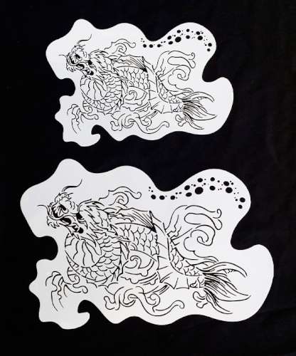 Chinese Dragon Set of 2 Stencils - Click Image to Close
